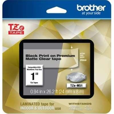 Brother 24MM 8M Black on Matte Clear Labels