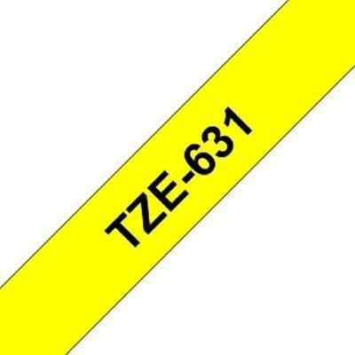 Brother TZE6312PK Label Tape - Black On Yellow 12 MM 2 / Pack