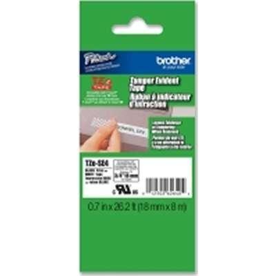 Brother TZe-SE4 3/4" P-Touch Tamper-Evident Label Tape, Black on White